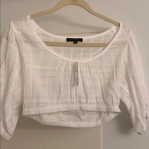 Cropped White Blouse
